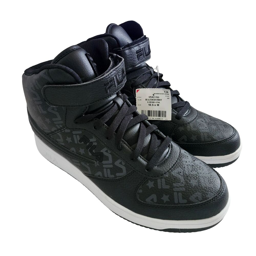 NWT Fila A-High Stealth Stars 1BM01763-003 Black High Top Sneakers Mens 10.5